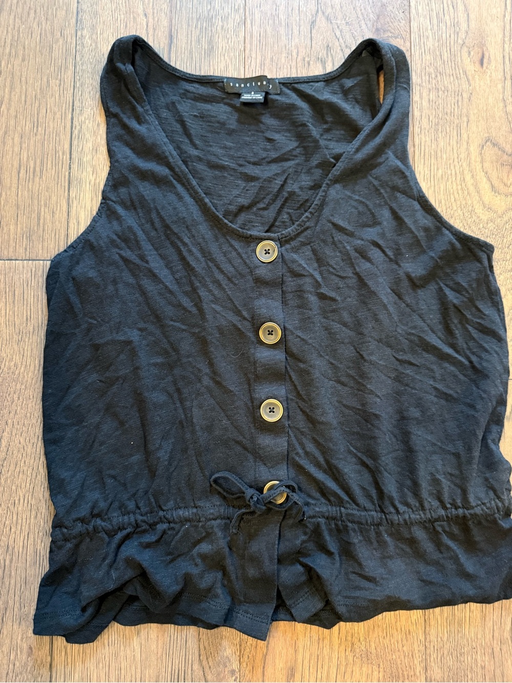 Sanctuary small Black Button-Front Tank Top
